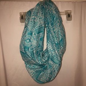 Blue and White Tribal Print Scarf